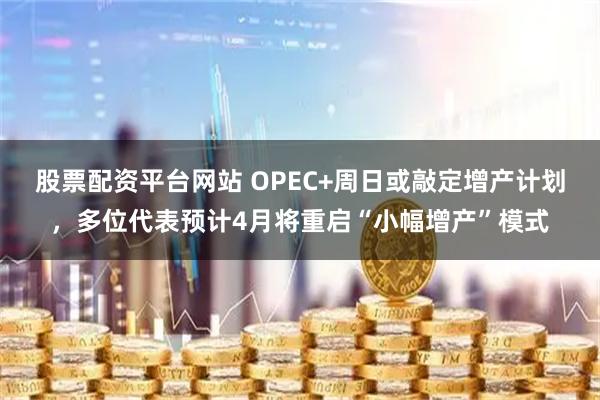 股票配资平台网站 OPEC+周日或敲定增产计划,多位代表预计4月将重启“小幅增产”模式