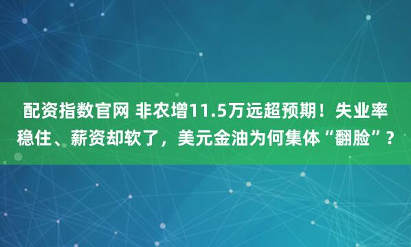 配资指数官网 非农增11.5万远超预期！失业率稳住、薪资却软了，美元金油为何集体“翻脸”？